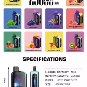 Top Value Factory Supply of Solaris 25K Puffs Vape Pen in Multiple Nicotine Strengths